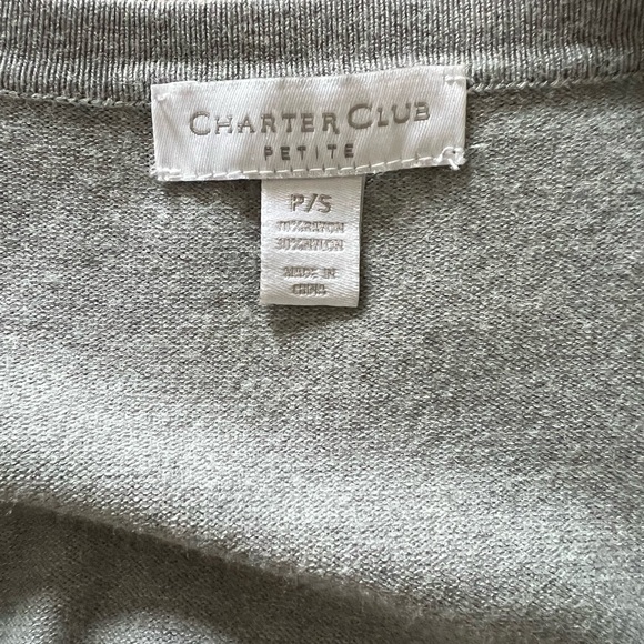 EUC Charter Club Gray Cardigan with Embellishments Petite Small - Picture 6 of 7